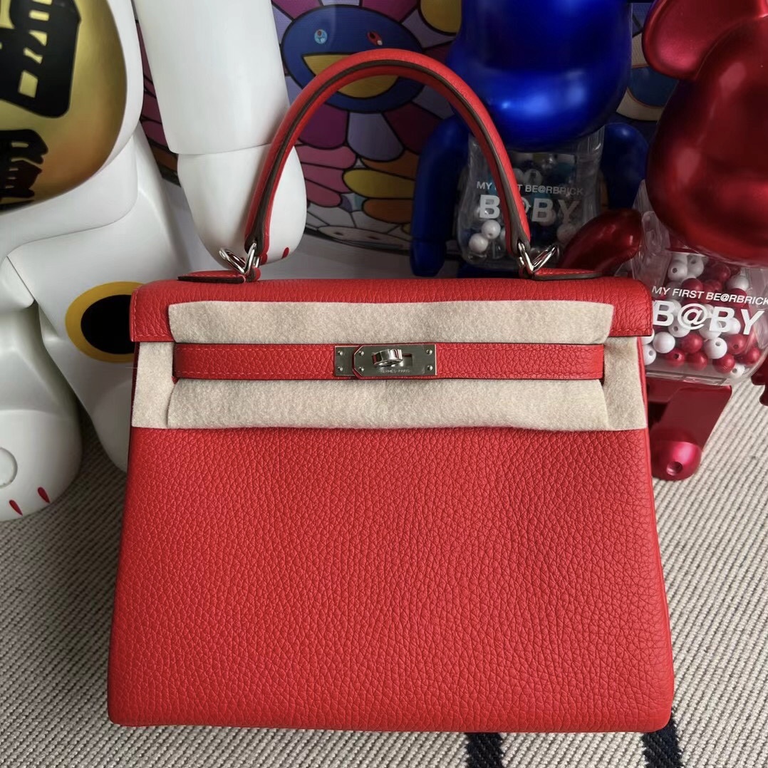 Hermès Kelly 25cm Togo S3 Rose de coeur 心紅色 Palladium Hardware