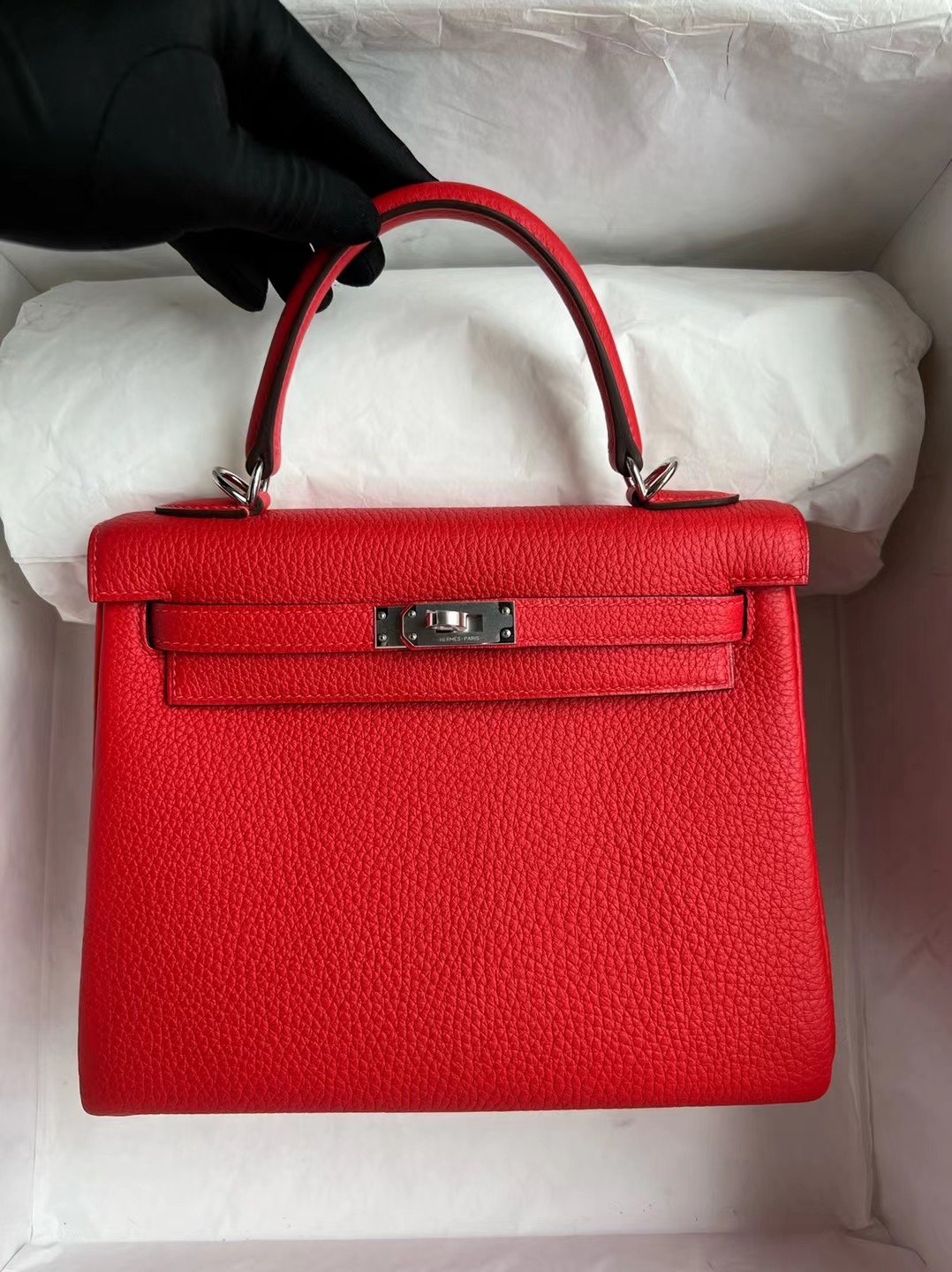 Hermès Kelly 25cm Togo S3 Rose de coeur 心紅色 Palladium Hardware