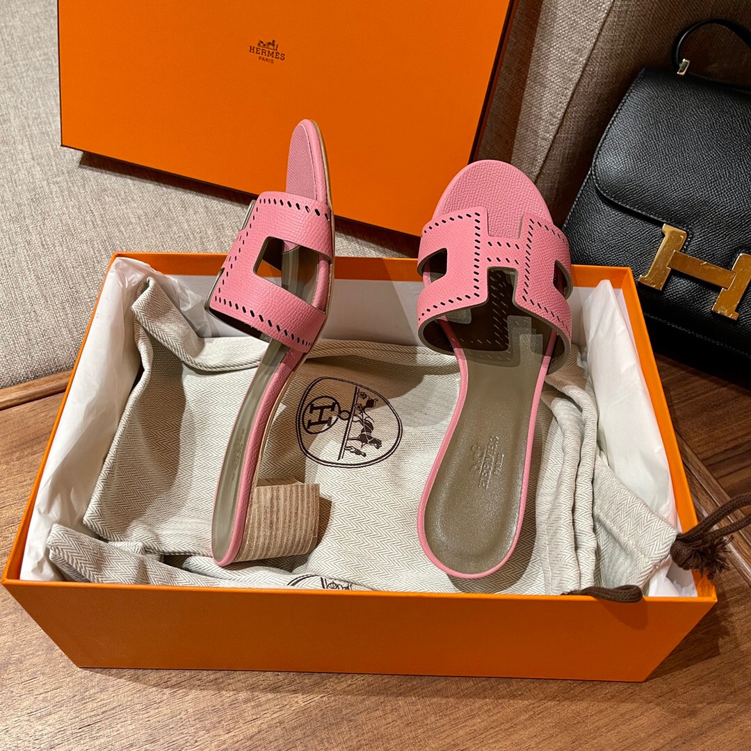 愛馬仕涼鞋圖片及官網價格 Hermès Oran sandal 1Q Rose Confetti Epsom 小牛皮
