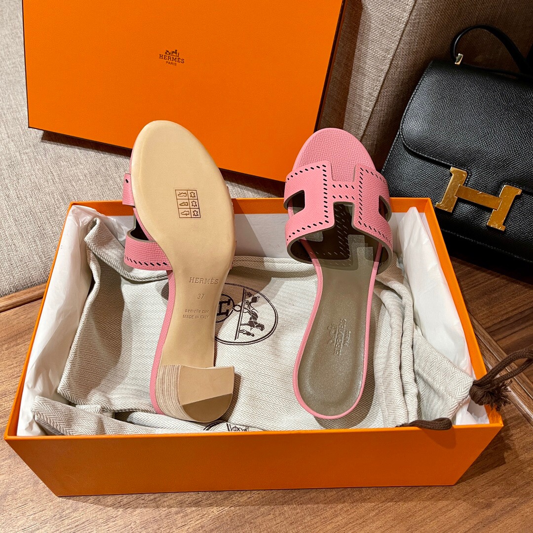 愛馬仕涼鞋圖片及官網價格 Hermès Oran sandal 1Q Rose Confetti Epsom 小牛皮