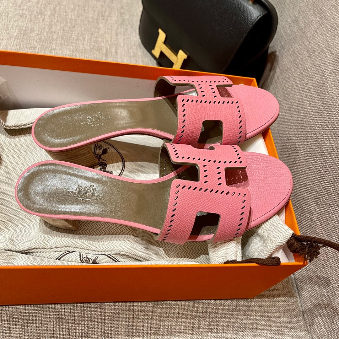 愛馬仕涼鞋圖片及官網價格 Hermès Oran sandal 1Q Rose Confetti Epsom 小牛皮