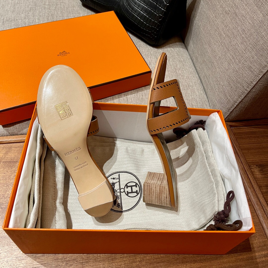 愛馬仕涼鞋價格 Hermès 37 Gold 金棕色 Oran sandal Epsom 高跟涼鞋