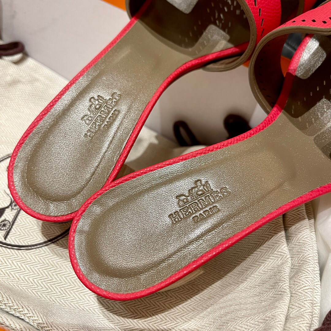 愛馬仕高跟涼鞋價格 Hermès Q5 Rose casaque Oran sandal Epsom