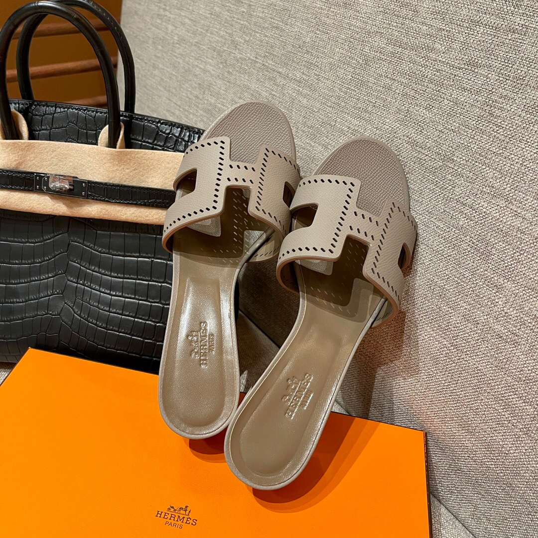 Hermès M8 Gris Asphalte 瀝青灰 Oran sandal Epsom 高跟涼鞋