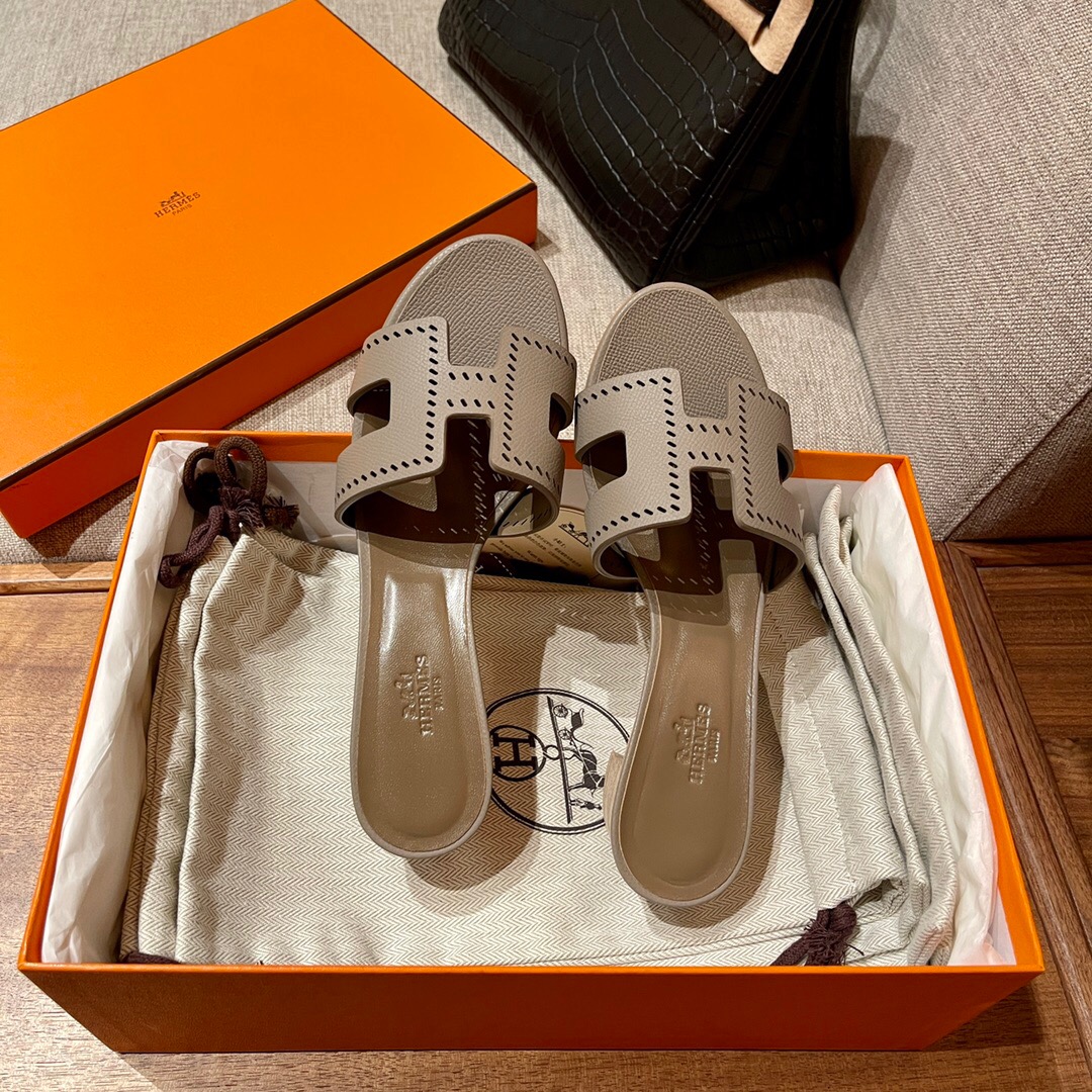 Hermès M8 Gris Asphalte 瀝青灰 Oran sandal Epsom 高跟涼鞋