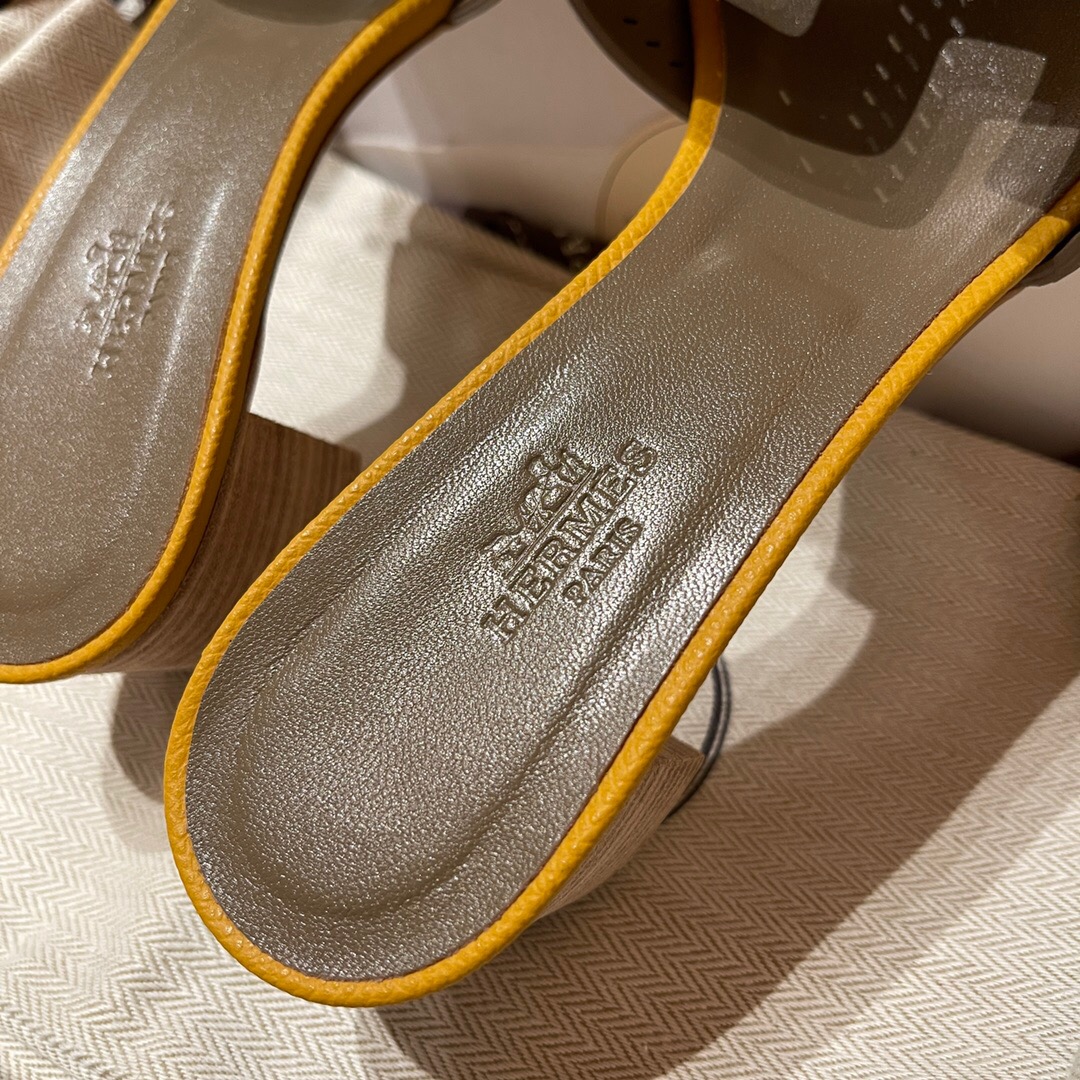 愛馬仕高跟涼鞋 Hermès 9D Amber 琥珀黃 Oran sandal Epsom 高跟涼鞋