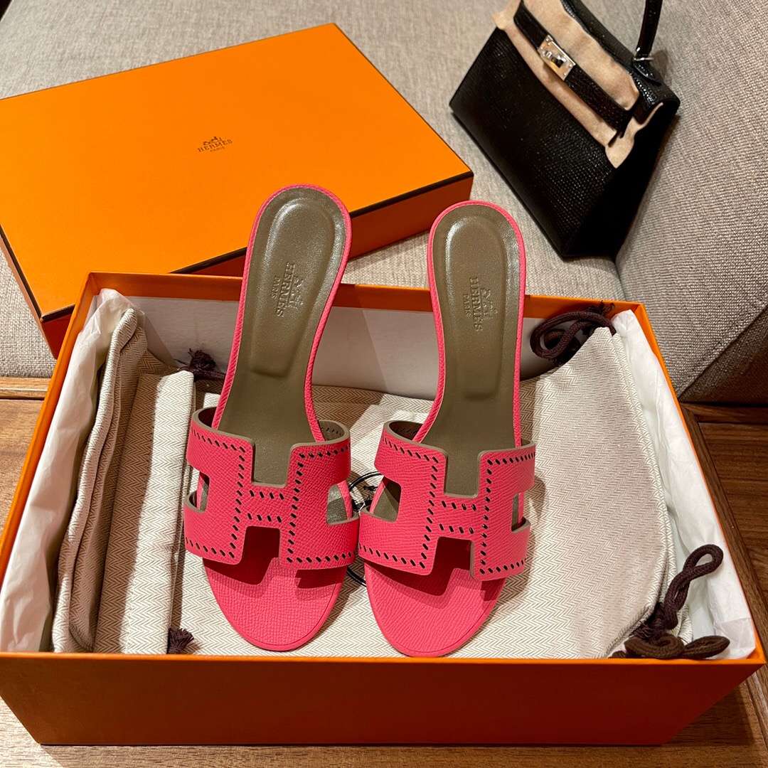 愛馬仕鏤空H高跟鞋 Hermès U5 Rose Lipstick 唇膏粉 Oran sandal Epsom