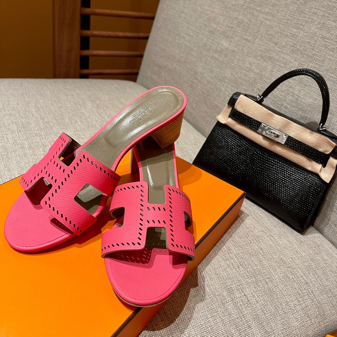 愛馬仕鏤空H高跟鞋 Hermès U5 Rose Lipstick 唇膏粉 Oran sandal Epsom