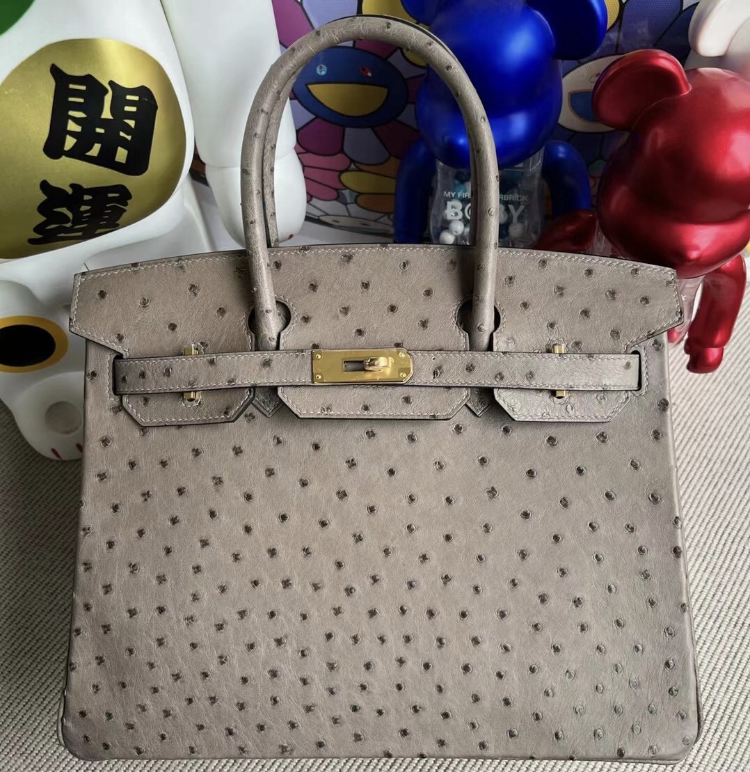 Saudi Arabia Hermès Birkin 30 M8 Griss Asphalte 瀝青灰 Ostrich 進口南非KK 鴕鳥皮