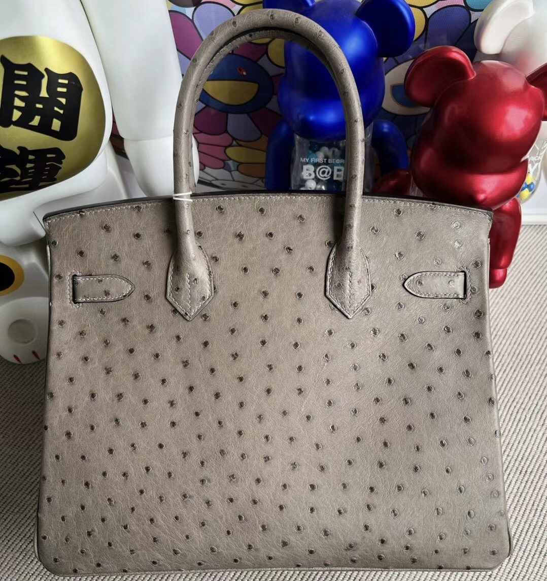 Saudi Arabia Hermès Birkin 30 M8 Griss Asphalte 瀝青灰 Ostrich 進口南非KK 鴕鳥皮