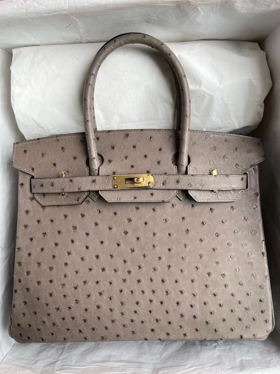 Saudi Arabia Hermès Birkin 30 M8 Griss Asphalte 瀝青灰 Ostrich 進口南非KK 鴕鳥皮