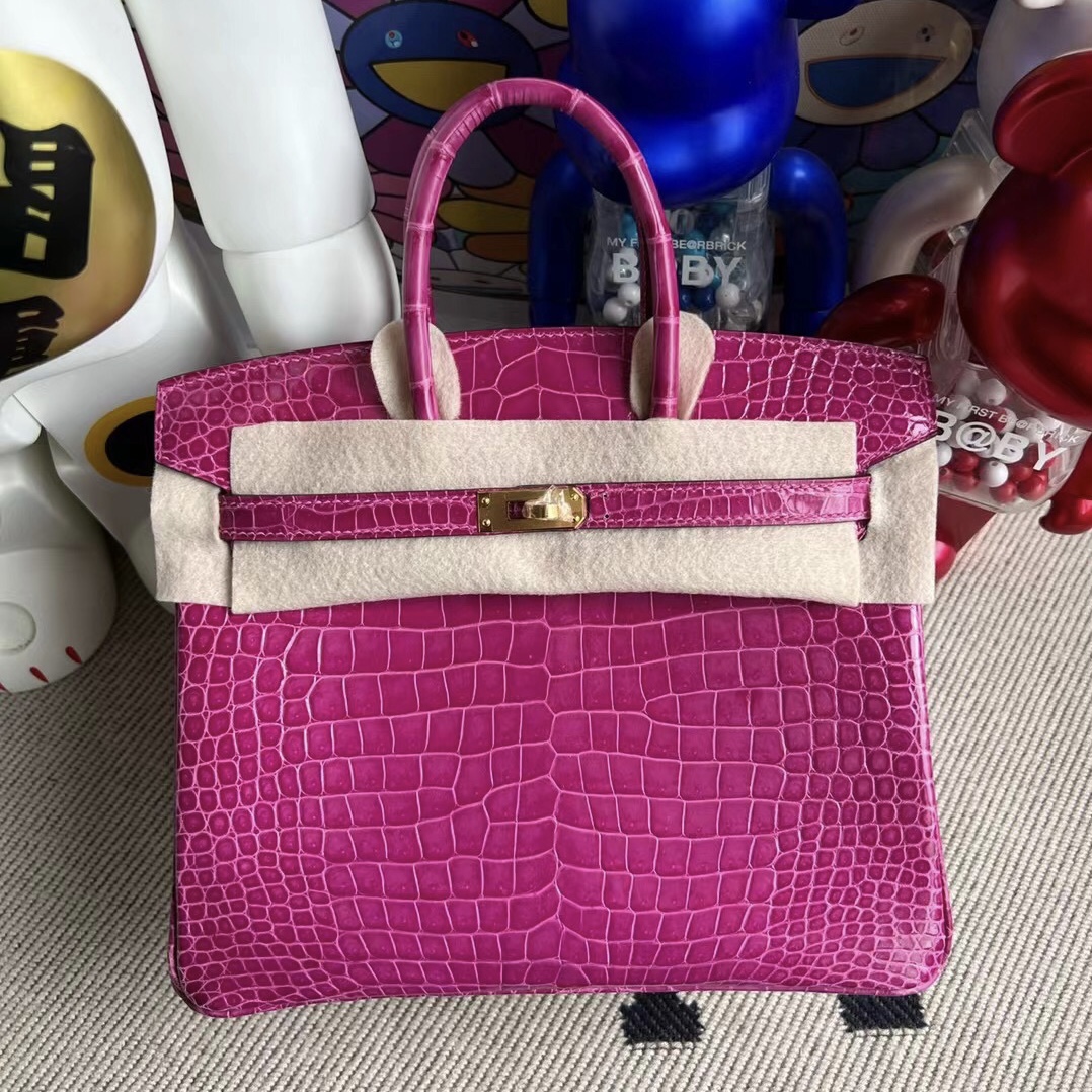 Saudi Arabia Dammam Hermès Birkin 25cm J5 Rose Sheheraradez 亮面倒V灣鱷