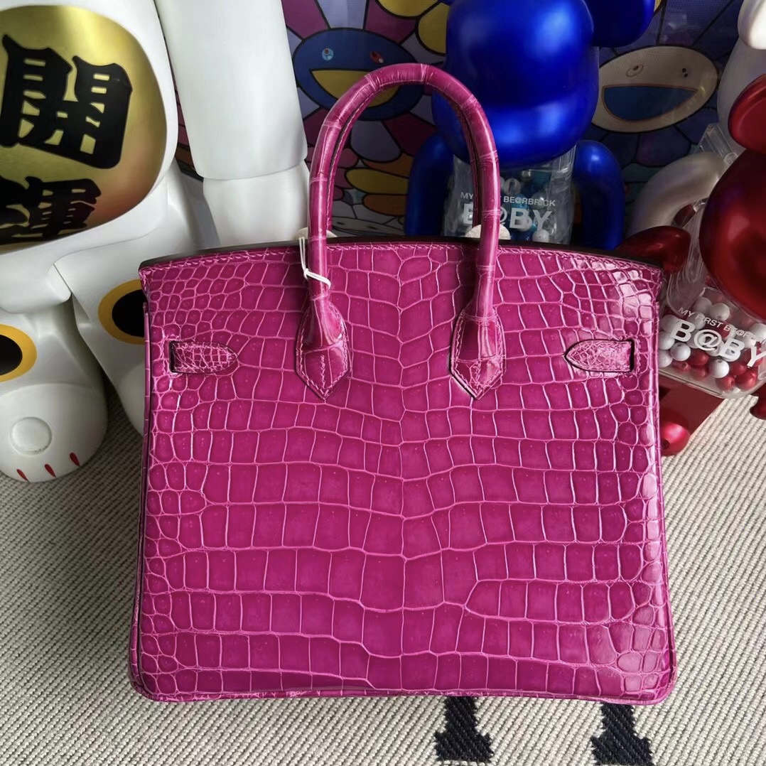 Saudi Arabia Dammam Hermès Birkin 25cm J5 Rose Sheheraradez 亮面倒V灣鱷