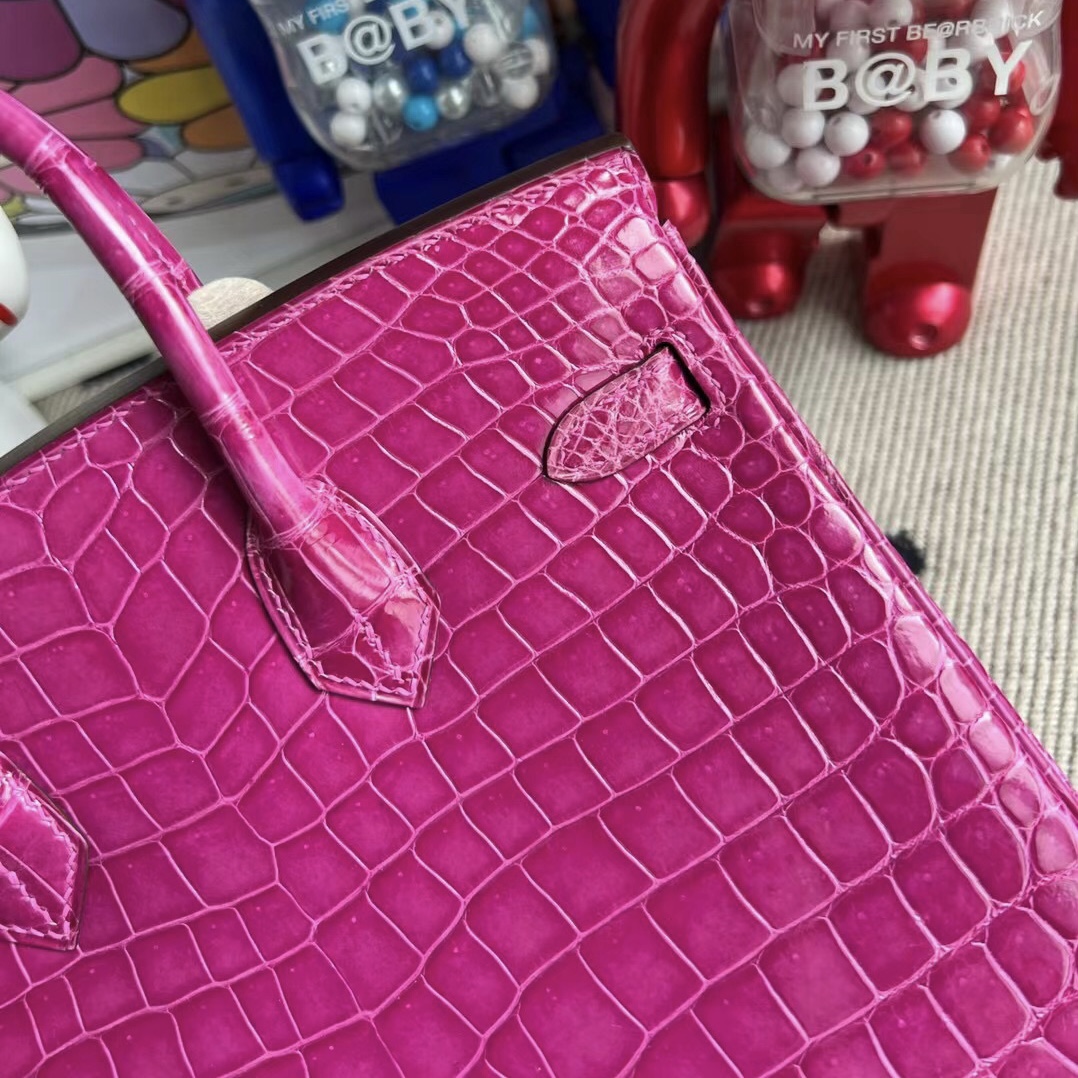 Saudi Arabia Dammam Hermès Birkin 25cm J5 Rose Sheheraradez 亮面倒V灣鱷