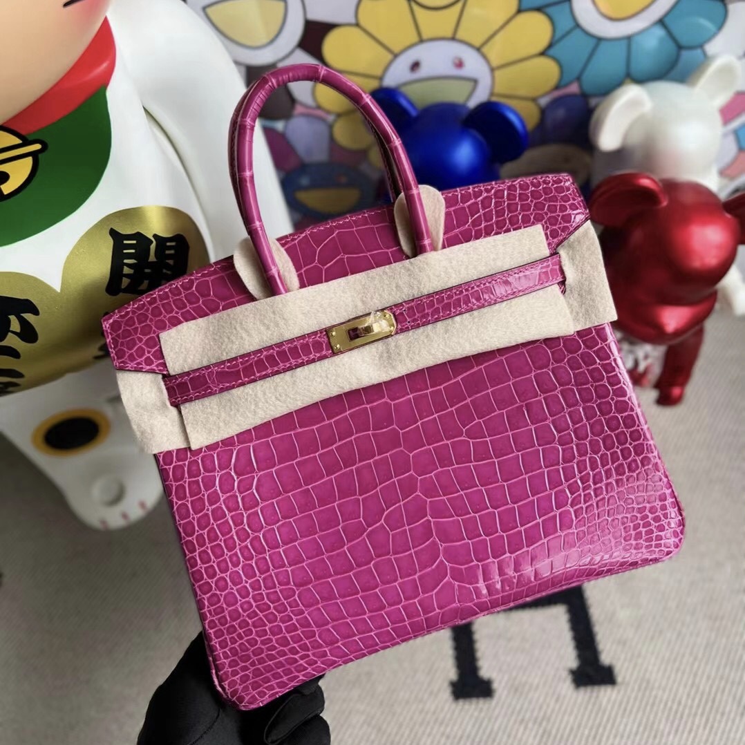 Saudi Arabia Dammam Hermès Birkin 25cm J5 Rose Sheheraradez 亮面倒V灣鱷