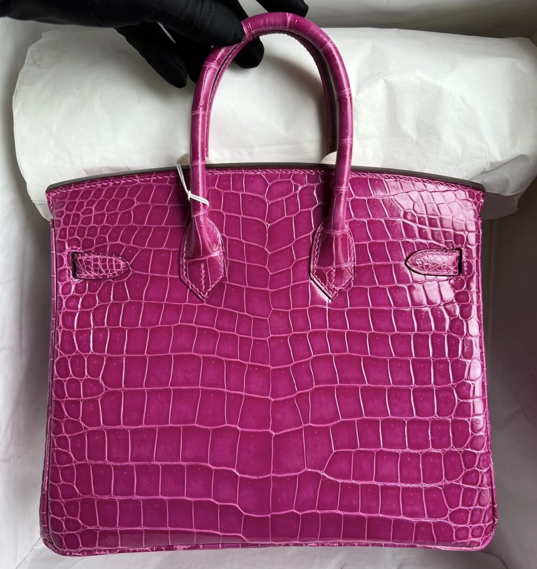 Saudi Arabia Dammam Hermès Birkin 25cm J5 Rose Sheheraradez 亮面倒V灣鱷