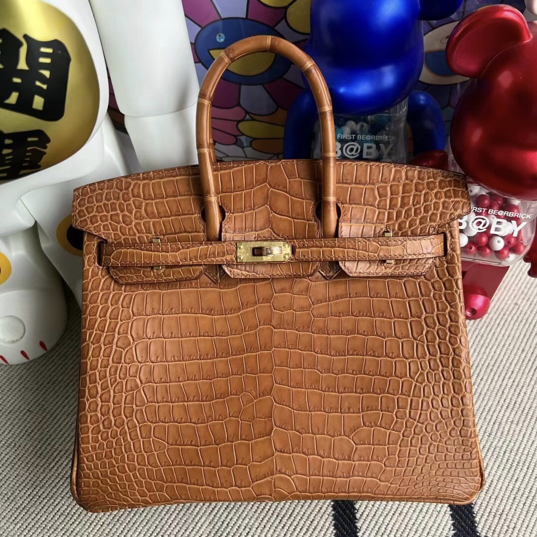 Saudi Arabia Riyadh Hermès Birkin 25cm 37 Glod 金棕色 雾面倒V澳洲湾鳄