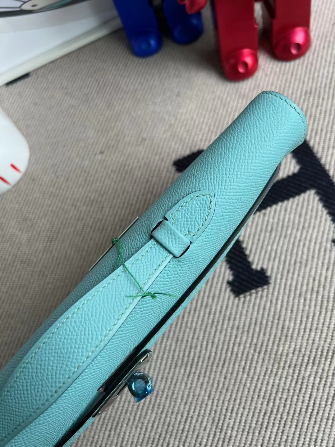 Bahrain Hermès Kelly Cut 31cm Epsom 3P Blue Atoll 馬卡龍藍 銀扣