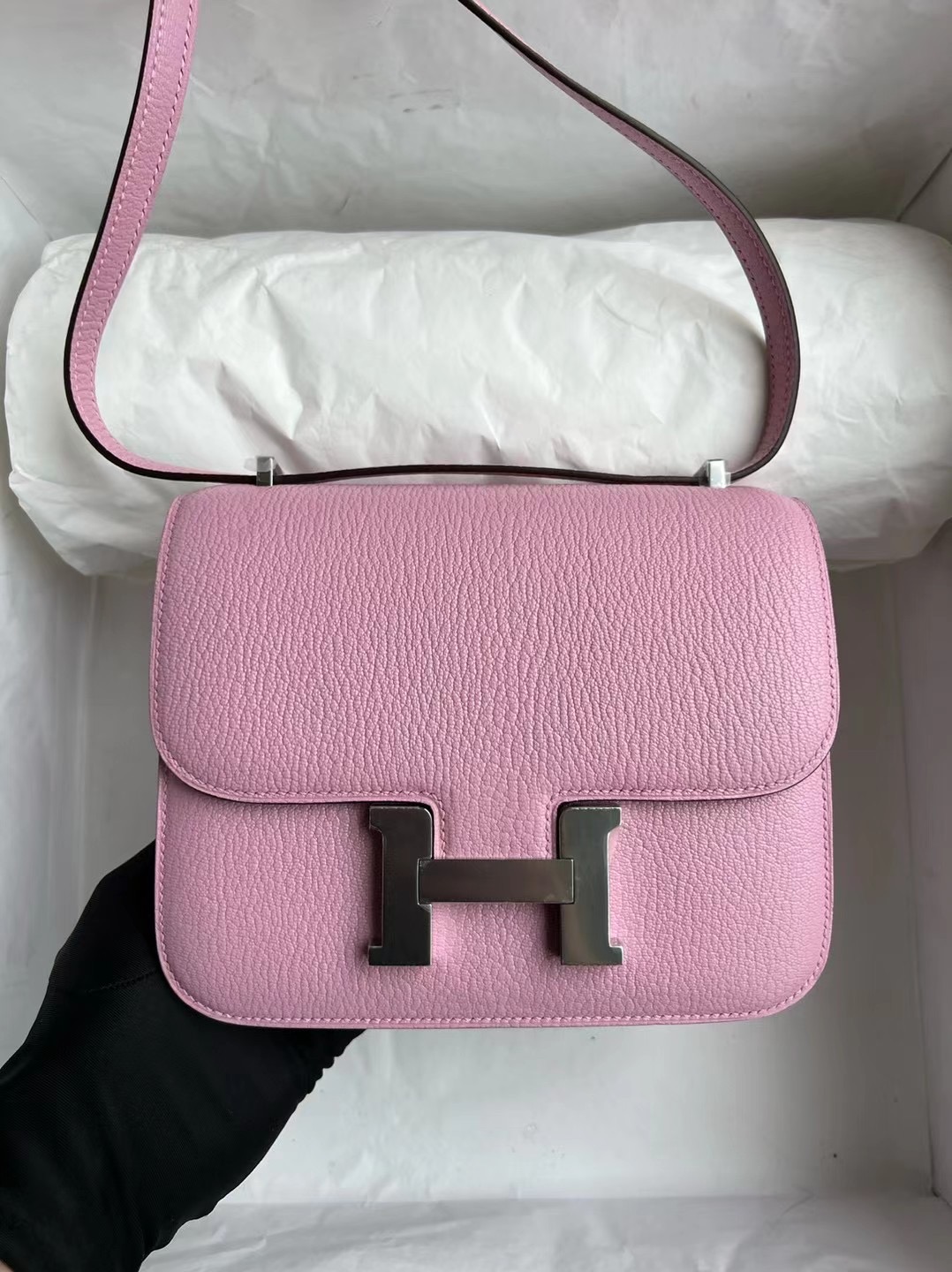 Hermès Constance 18 Chevre X9 Mauve Sylvestre內拼S3 Rose de coeur心紅色