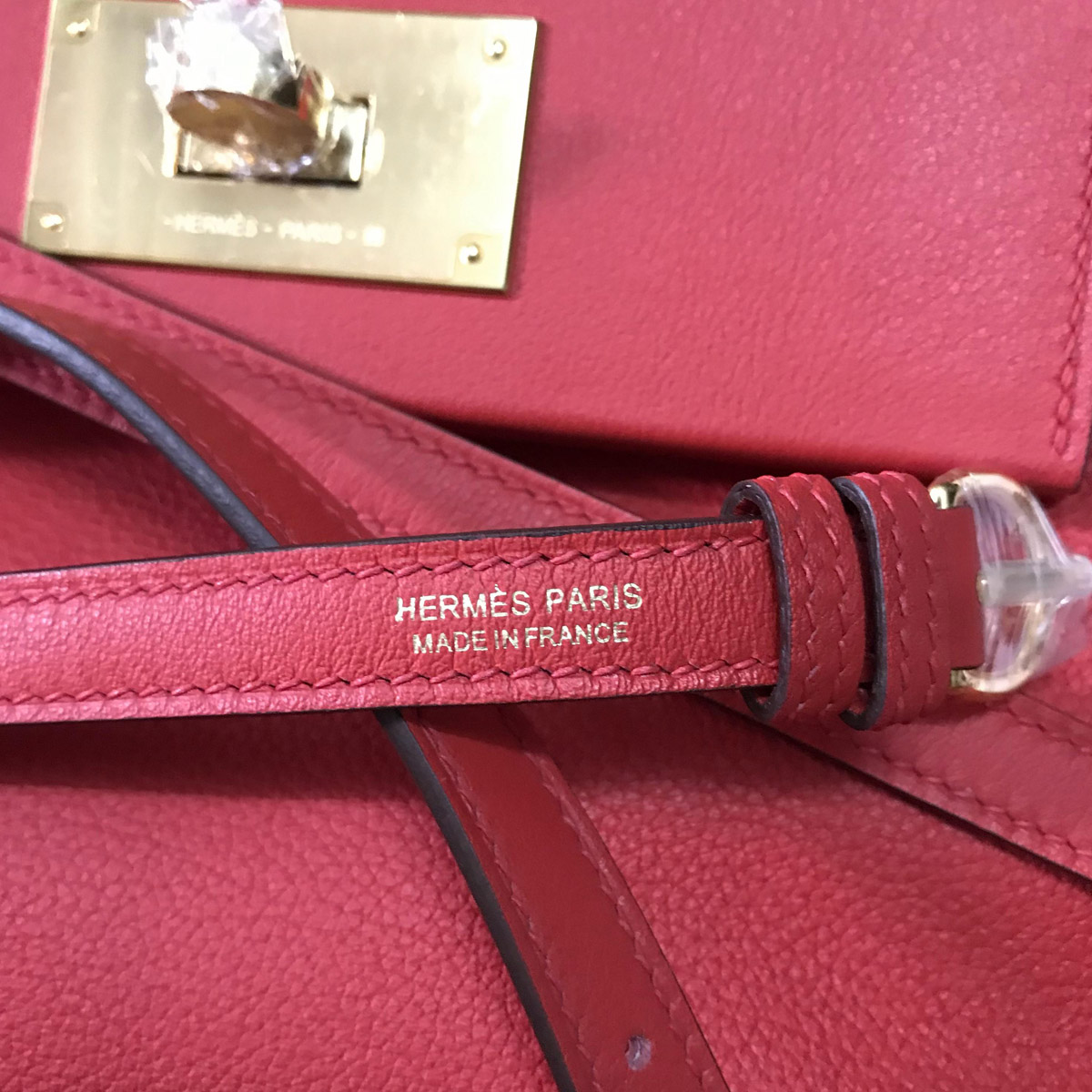 愛馬仕官方旗艦店 Hermes Kelly 24/24 Mini S3 Rouge de coeur Evercolor 拼 Swift