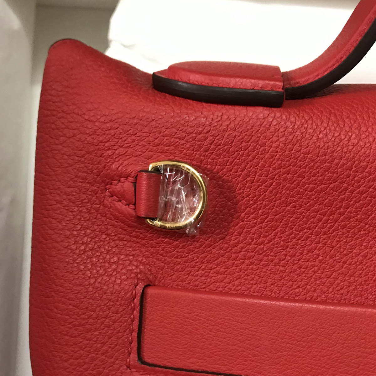 愛馬仕官方旗艦店 Hermes Kelly 24/24 Mini S3 Rouge de coeur Evercolor 拼 Swift