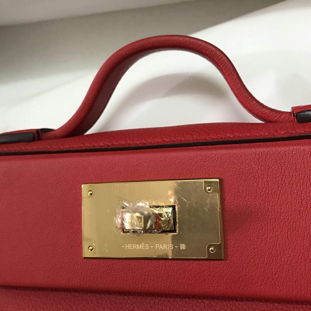 愛馬仕官方旗艦店 Hermes Kelly 24/24 Mini S3 Rouge de coeur Evercolor 拼 Swift