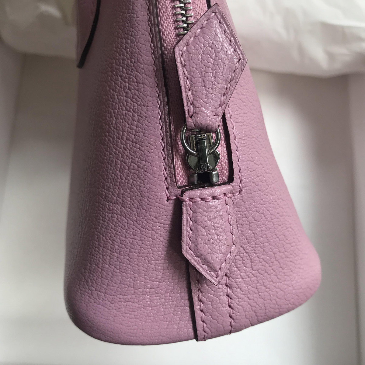 愛馬仕保齡球包有幾個尺寸 Hermès Bolide 1923 X9 Mauve Sylvestre Chevre 銀扣