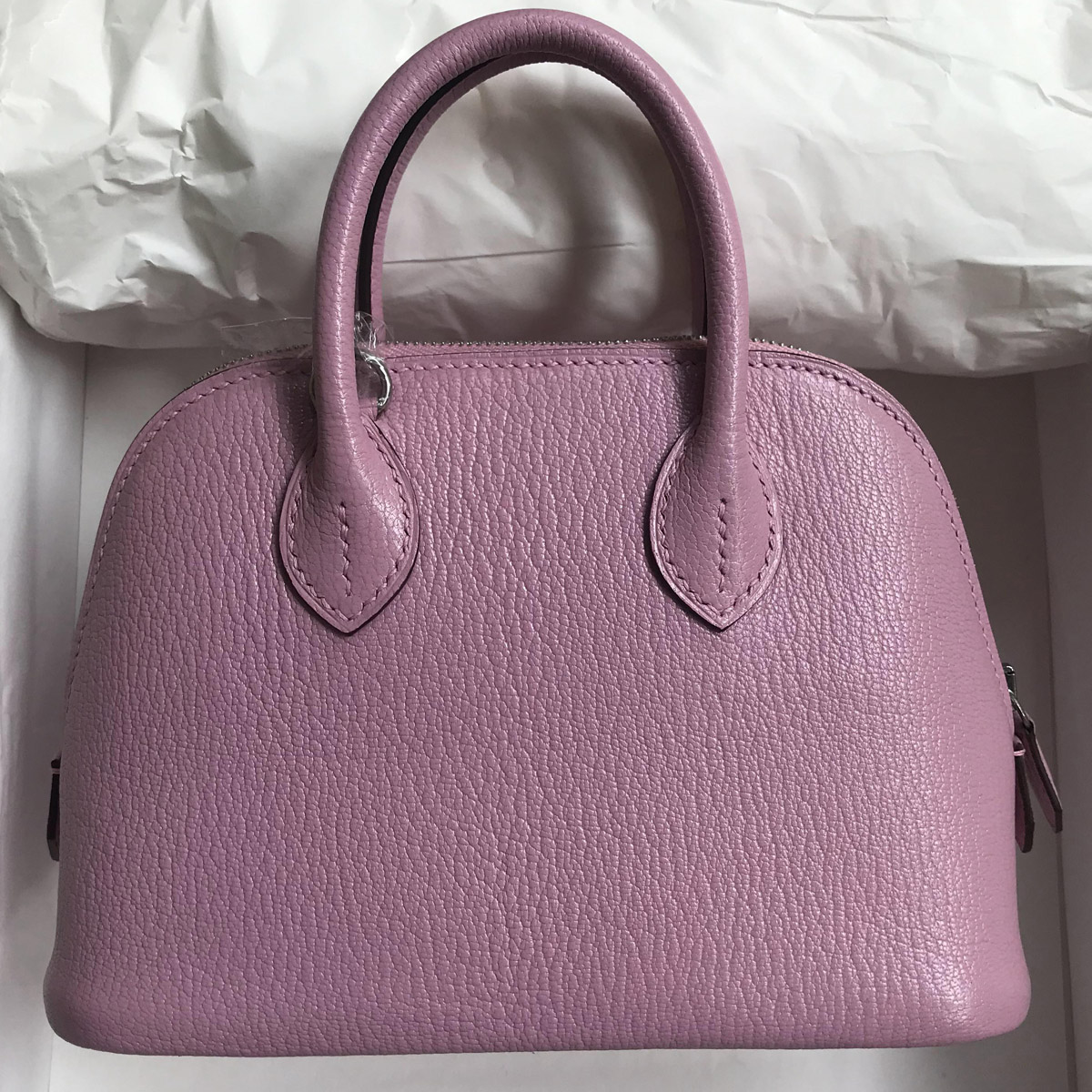 愛馬仕保齡球包有幾個尺寸 Hermès Bolide 1923 X9 Mauve Sylvestre Chevre 銀扣