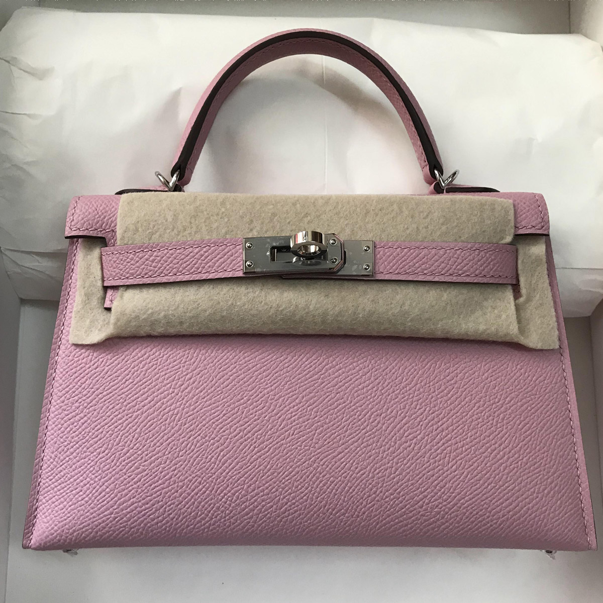 愛馬仕凱莉包 Hermès Kelly Mini Ⅱ 2代 Epsom X9 錦葵紫 mauve sylvestre 銀扣