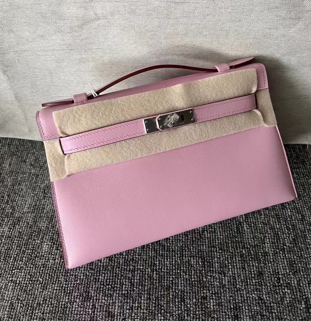 Hermès Mini Kelly Pochette 22cm Swift X9 錦葵紫 Mauve Sylvestre 銀扣 Phw