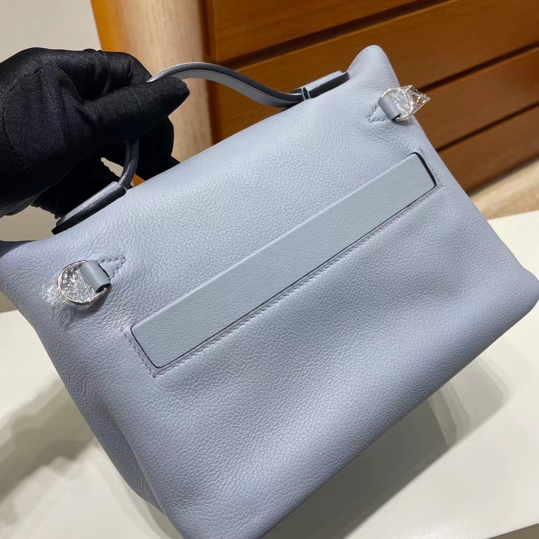 Hermès Kelly 24 24 MINI Evercolor 拼 Swift J7 blue lin 亞麻藍