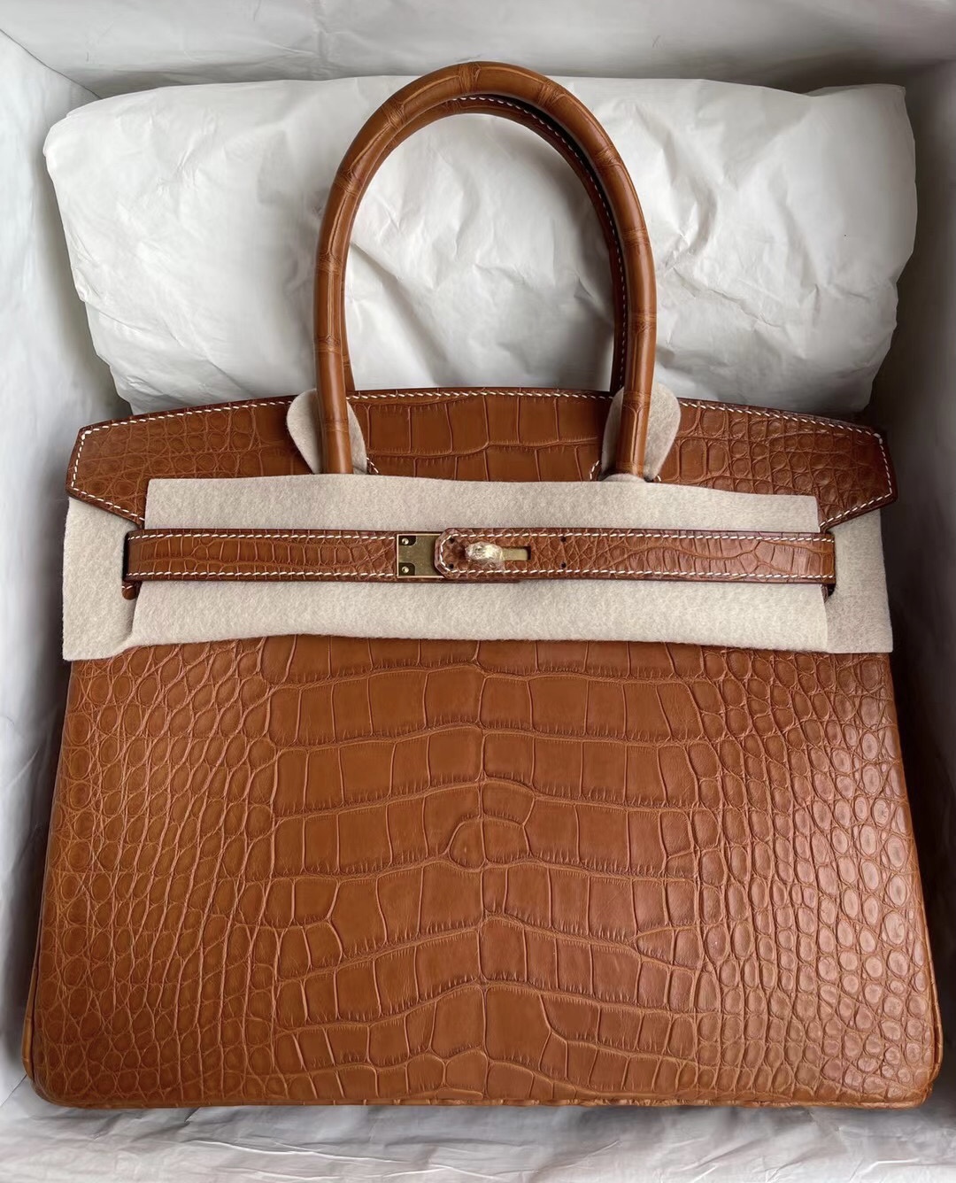 臺灣愛馬仕包包圖片大全 Hermès Birkin 30 霧面美洲鱷魚 37 Gold 金棕色 金扣