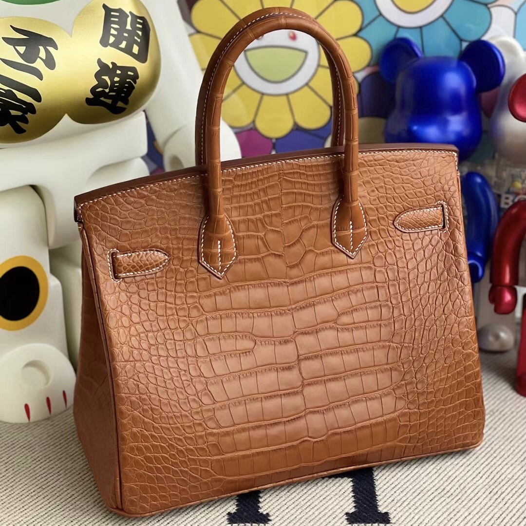 臺灣愛馬仕包包圖片大全 Hermès Birkin 30 霧面美洲鱷魚 37 Gold 金棕色 金扣