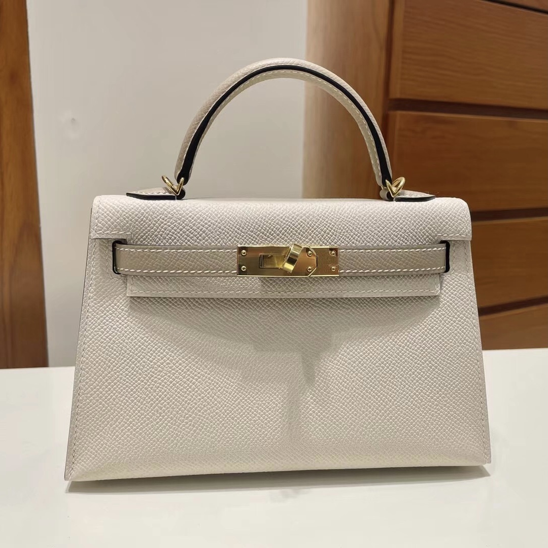 愛馬仕凱莉包報價 Hermès Kelly Mini II 2代 Epsom 10 Craie/S2 Trench 金扣