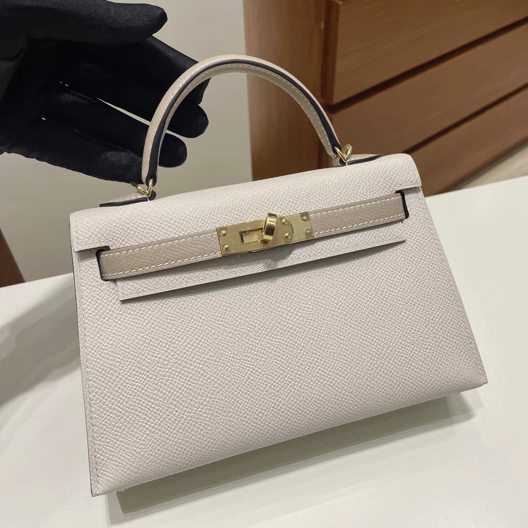 愛馬仕凱莉包報價 Hermès Kelly Mini II 2代 Epsom 10 Craie/S2 Trench 金扣