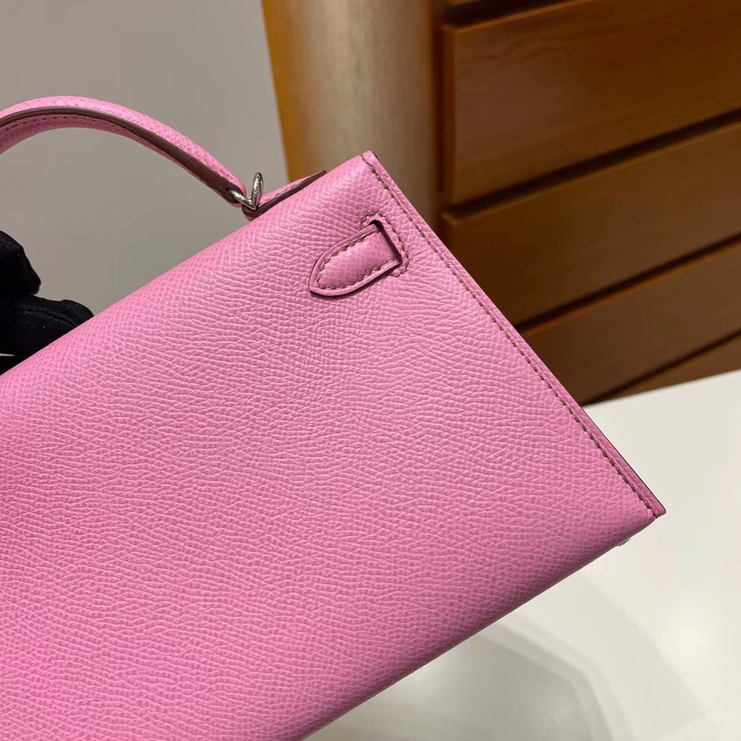 愛馬仕凱莉mini二代 Hermès Kelly Mini II 2代 Epsom 5P pink 櫻花粉 銀扣