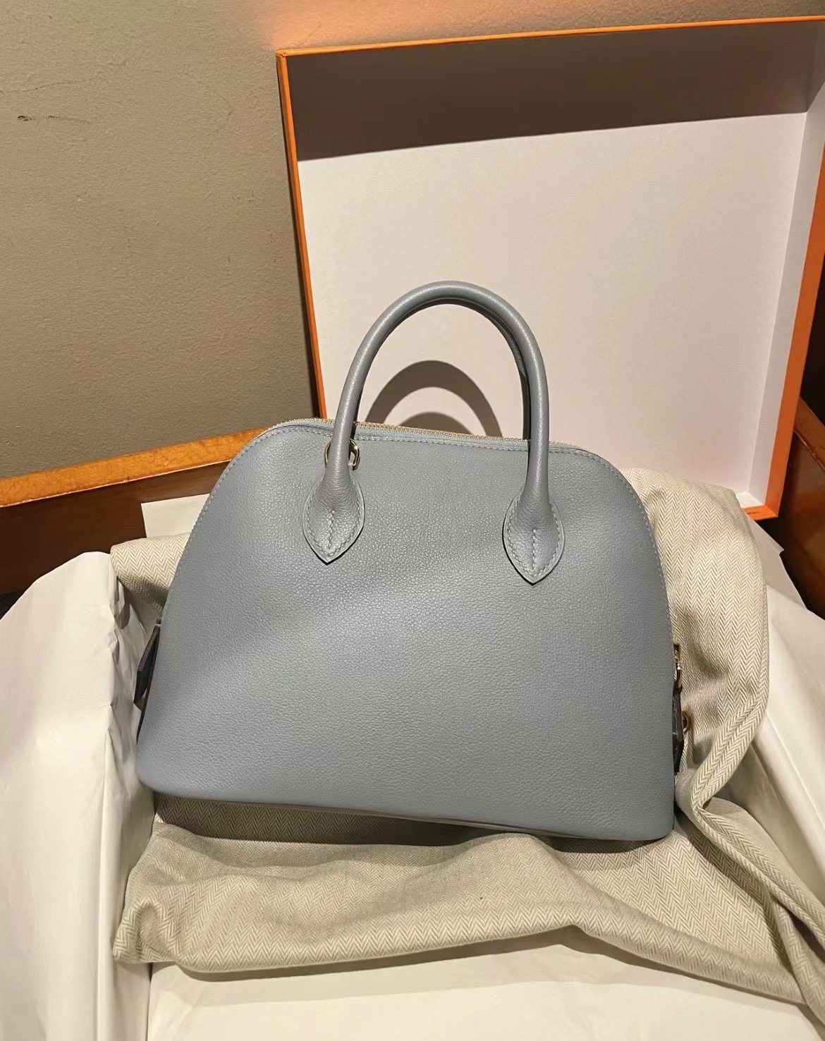 愛馬仕寶萊包尺寸價格 Hermès Bolide 25 Evercolor J7 blue lin 亞麻藍