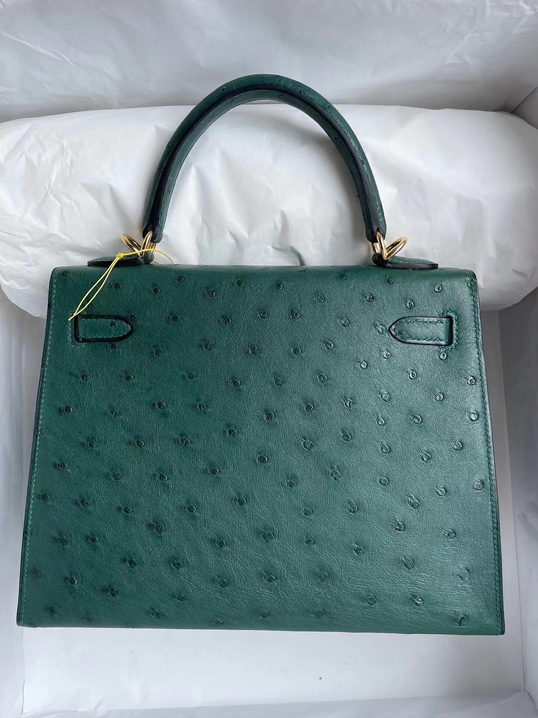 愛馬仕凱莉包包圖片 Hermès Kelly 25cm Ostrich 67 Vert Fonce 祖母綠 金扣