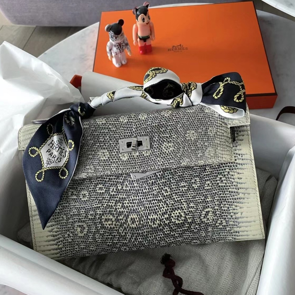Hermès Mini Kelly Pochette Lizard 蜥蜴皮 1B OMBRE LEZARD NATURA LISSE