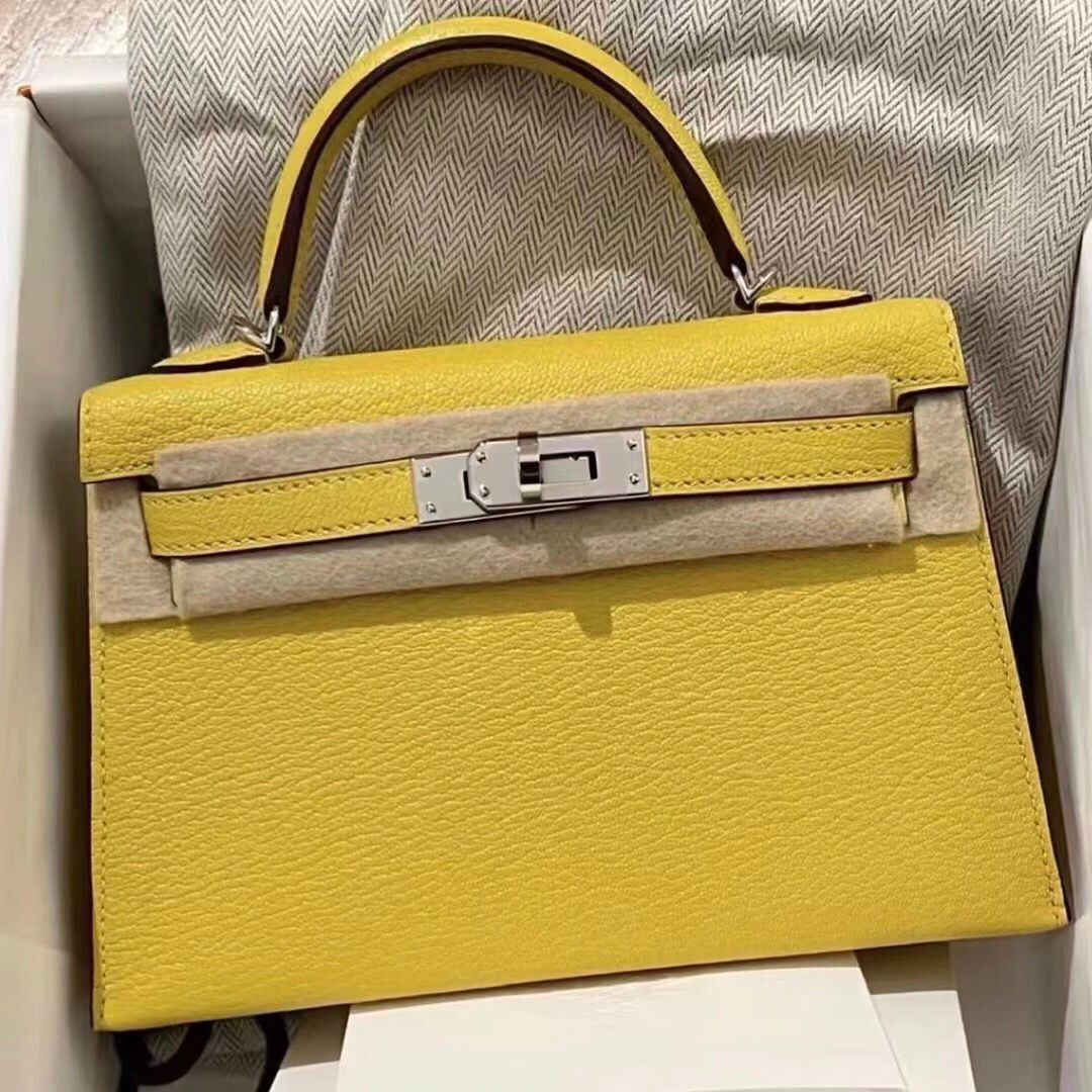 愛馬仕 Hermes Kelly Mini II Chevre 9O jaune de naples 那不勒斯黃