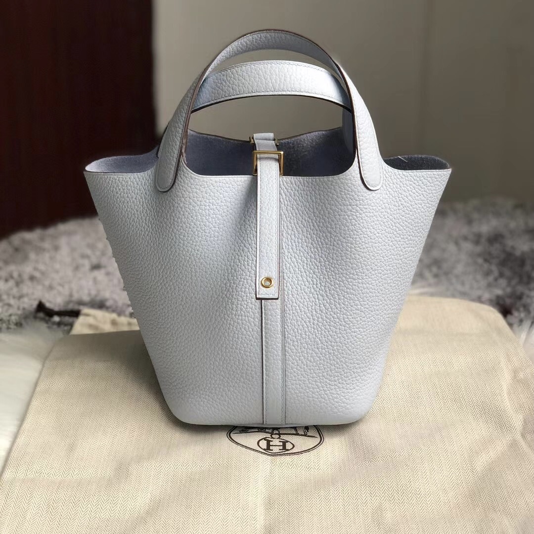 新加坡愛馬仕菜籃子 Hermès Picotin Lock 18cm T0 Blue Brume Clemence Stamp Y