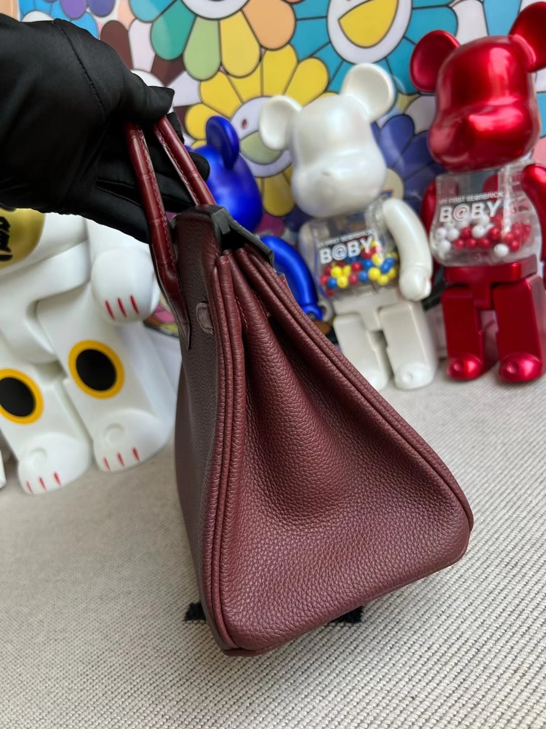 Hermès Birkin 25 Touch Togo拼Matte Alligator Crocodile 55 Rouge H Stamp U