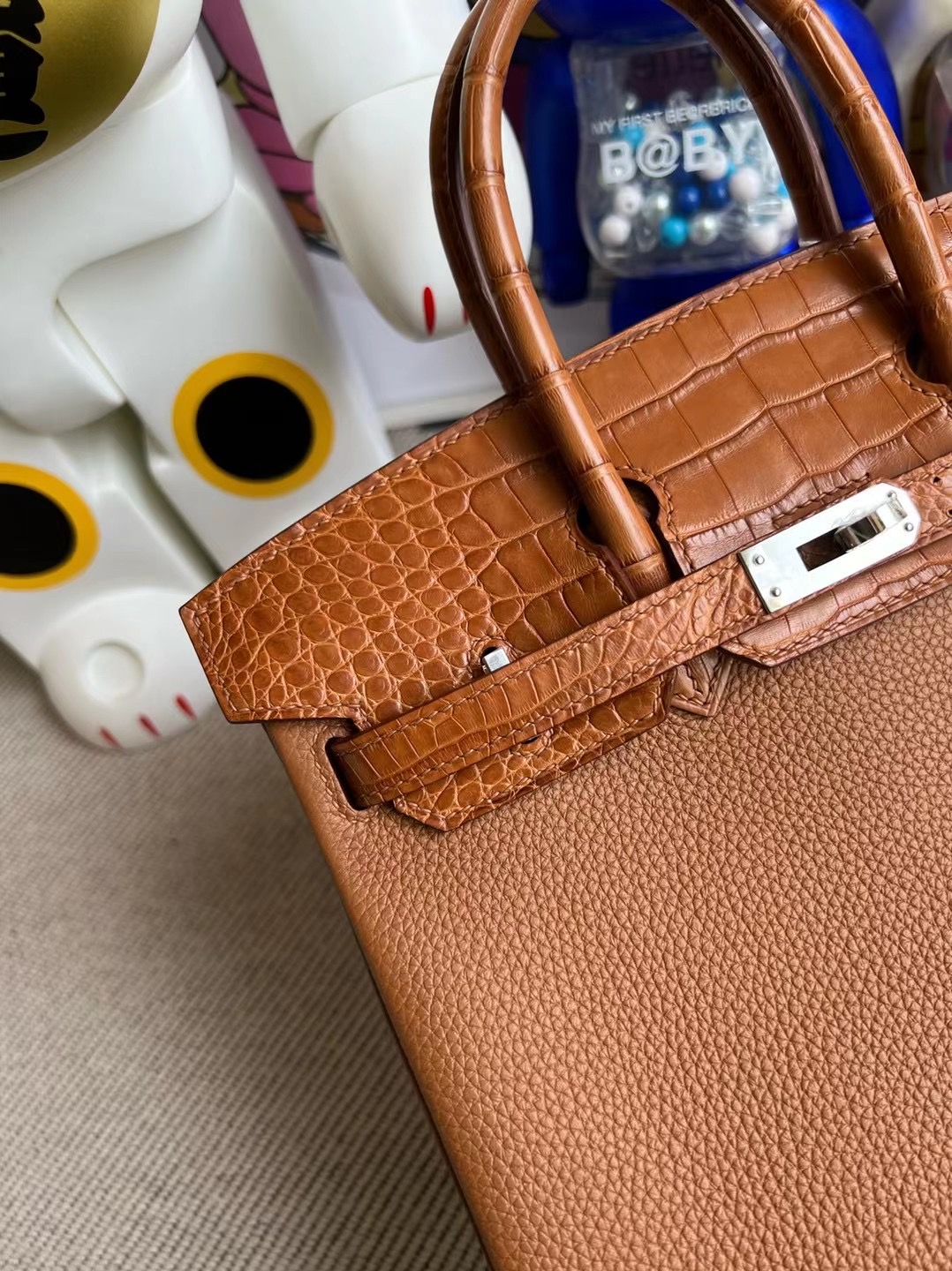 Hermès Birkin 25 Touch Togo拼 Matte Alligator Crocodile 37 Gold Stamp U