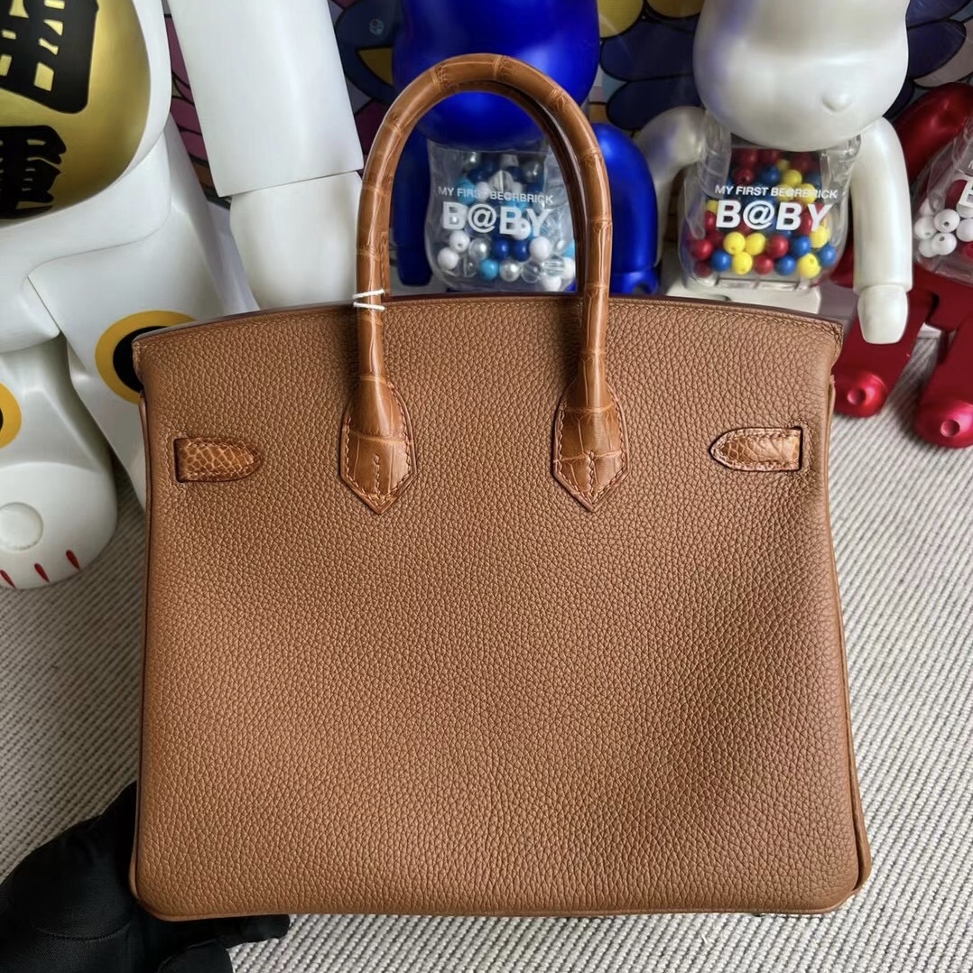 Hermès Birkin 25 Touch Togo拼 Matte Alligator Crocodile 37 Gold Stamp U