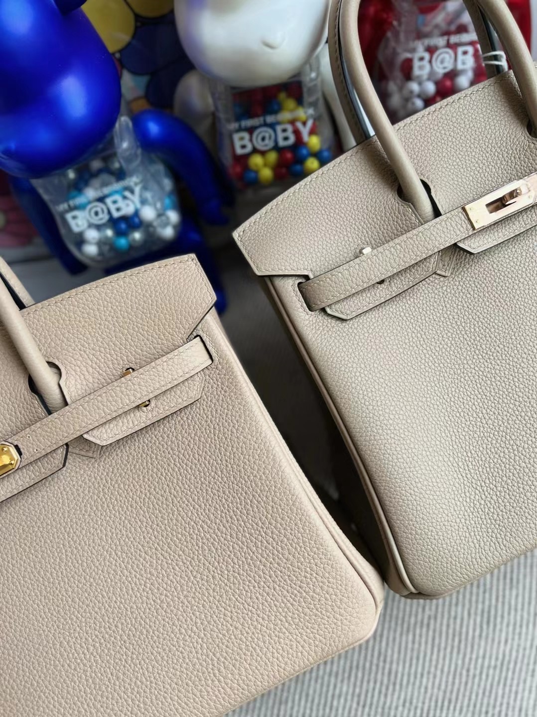 臺灣桃園市蘆竹區 Hermès Birkin 25 Togo S2 Trench 風衣灰 金扣