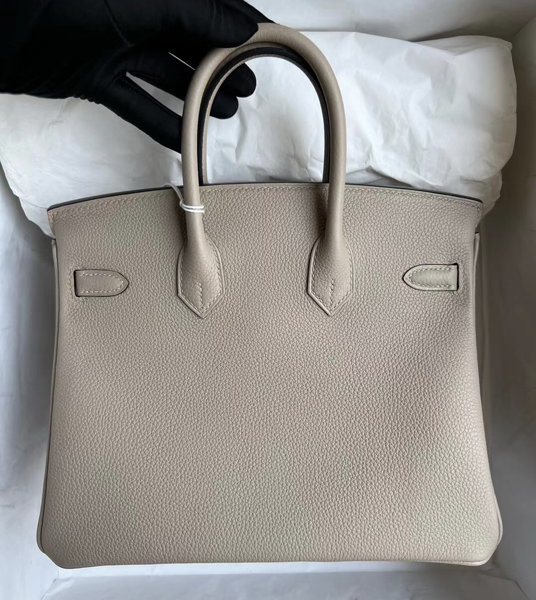 臺灣桃園市蘆竹區 Hermès Birkin 25 Togo S2 Trench 風衣灰 金扣