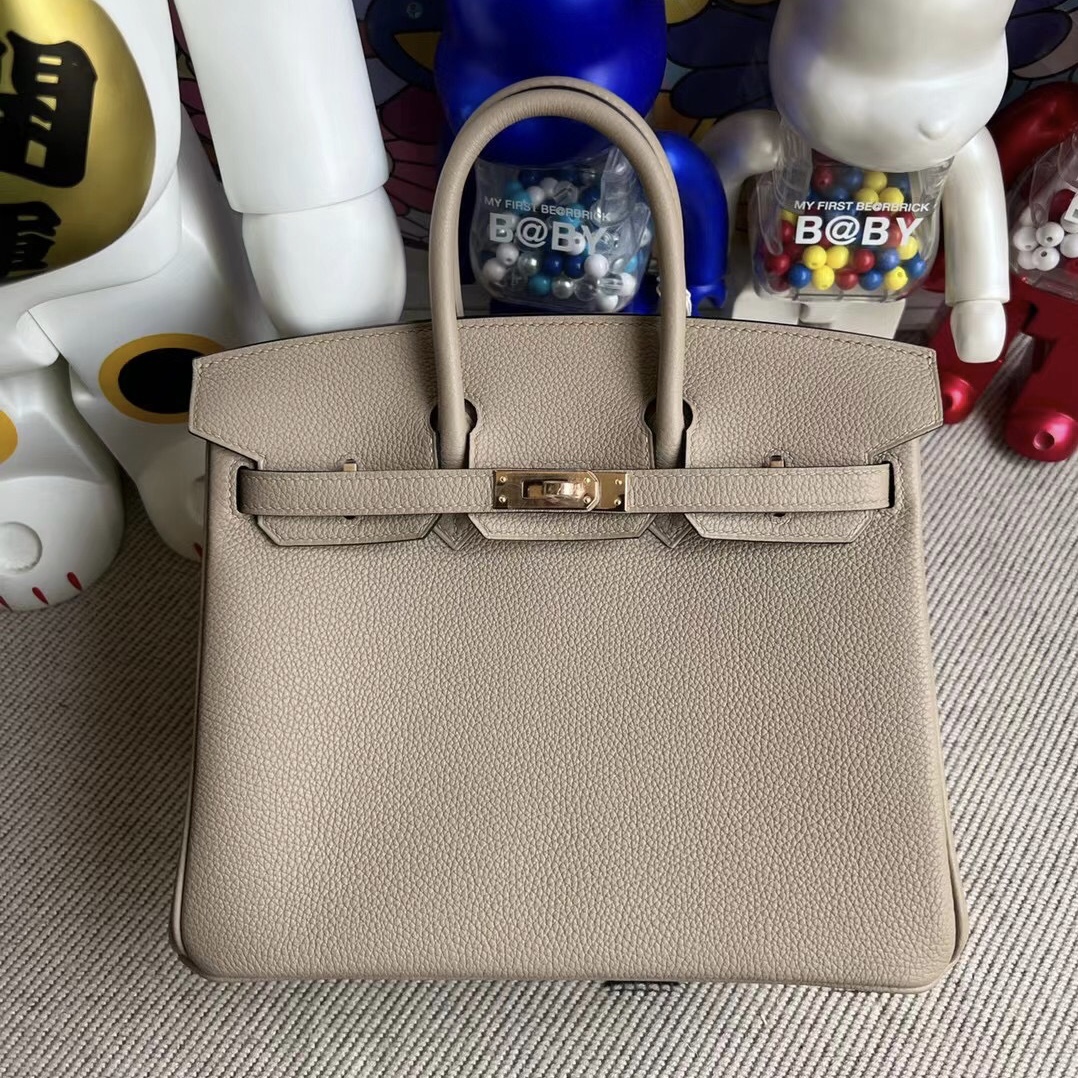 Hermès Birkin 25cm Togo 81 Gris Tourterelle 斑鸠灰 金扣 全手工蜜蠟線縫制