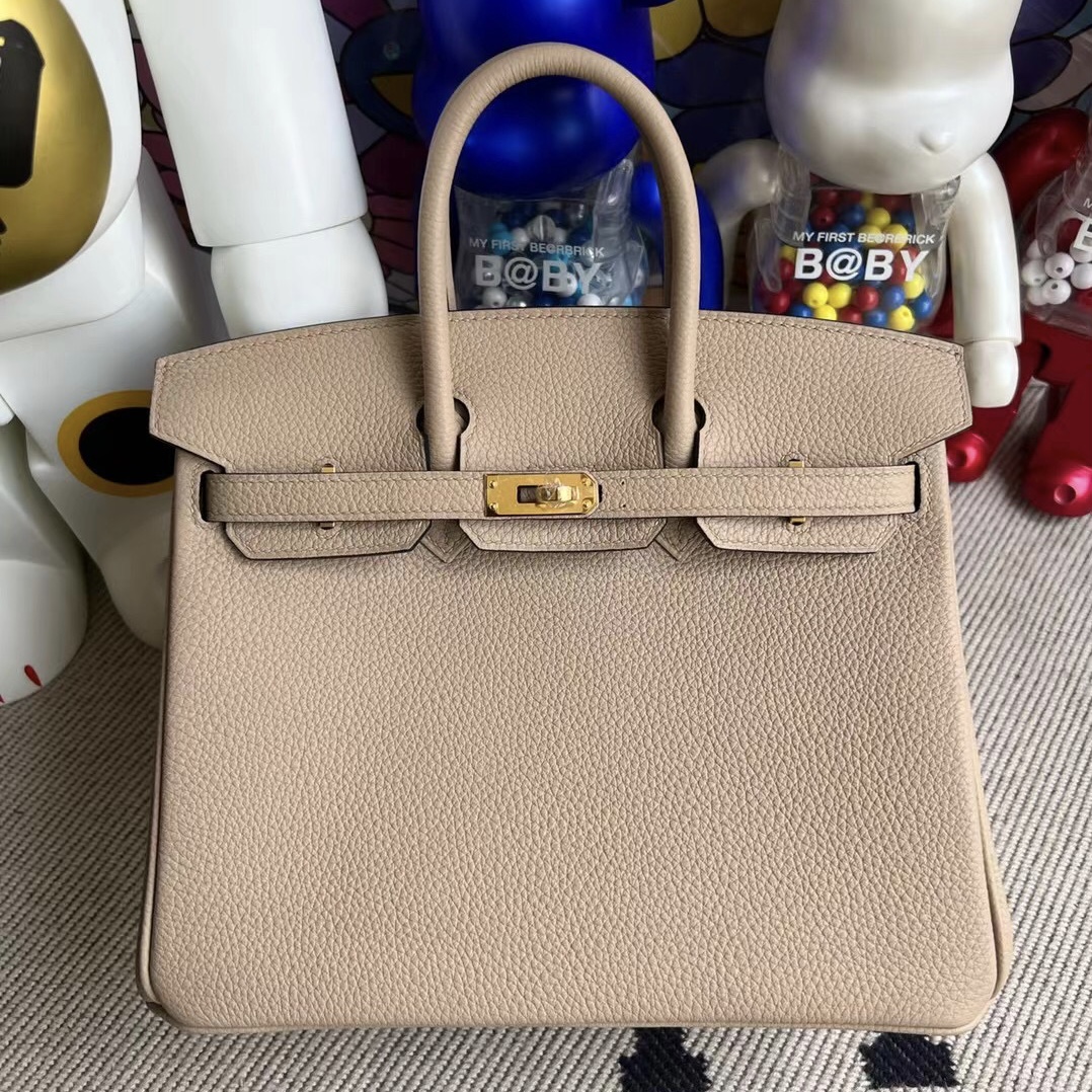 臺灣桃園市蘆竹區 Hermès Birkin 25 Togo S2 Trench 風衣灰 金扣