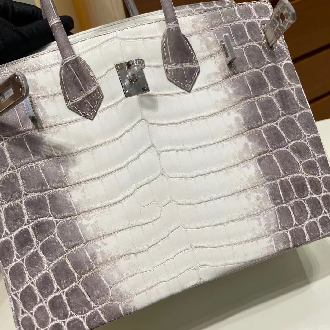 愛馬仕喜馬拉雅鱷魚皮鉑金包 Hermès Birkin 25 Himalayan CK01 BLANC Crocodile