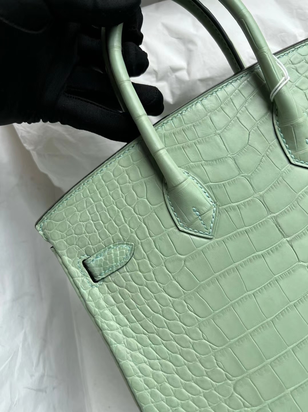 United Arab Emirates Dubai Hermes Birkin 25 6U Vert Dfau Alligator Crocodile